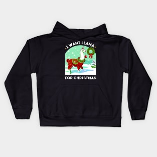 Llama Love for Christmas Kids Hoodie